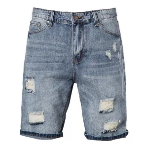 Short d'été vintage en denim délavé