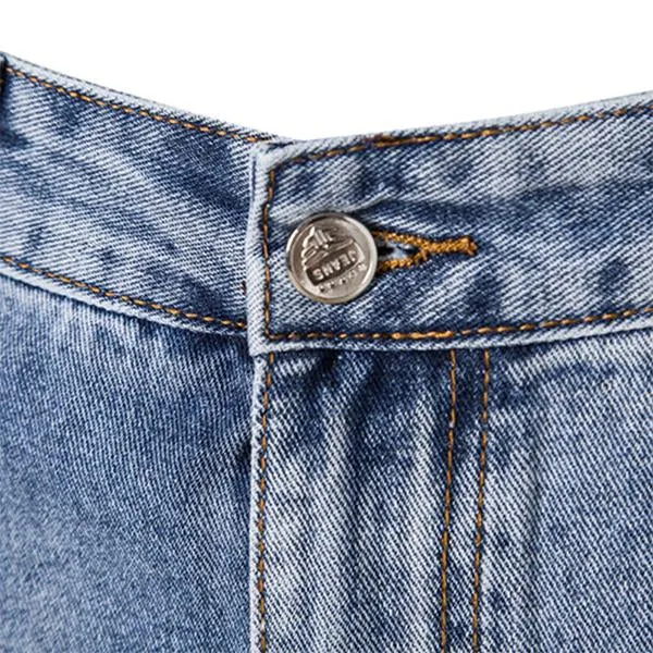 Short d'été vintage en denim délavé