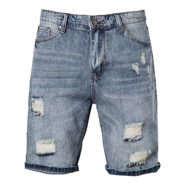 Short d'été vintage en denim délavé
