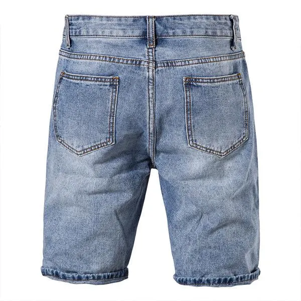 Short d'été vintage en denim délavé