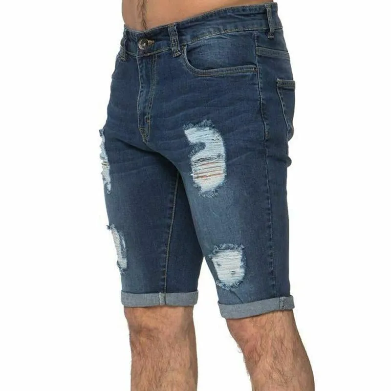 Short en jean déchiré style vintage