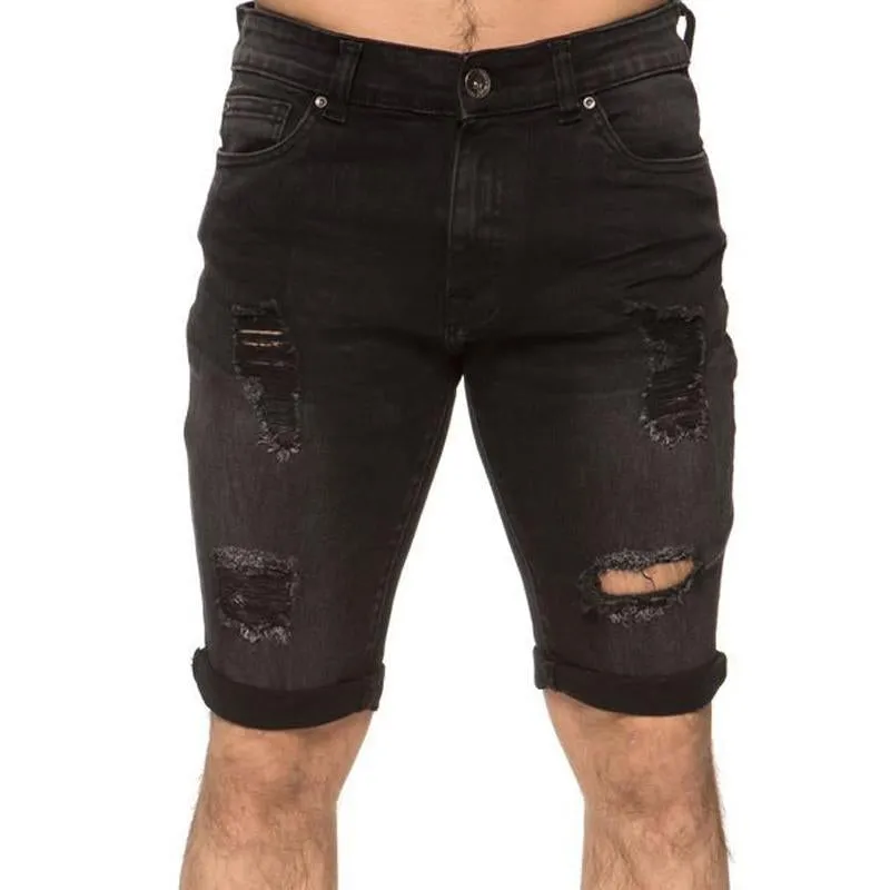 Short en jean déchiré style vintage