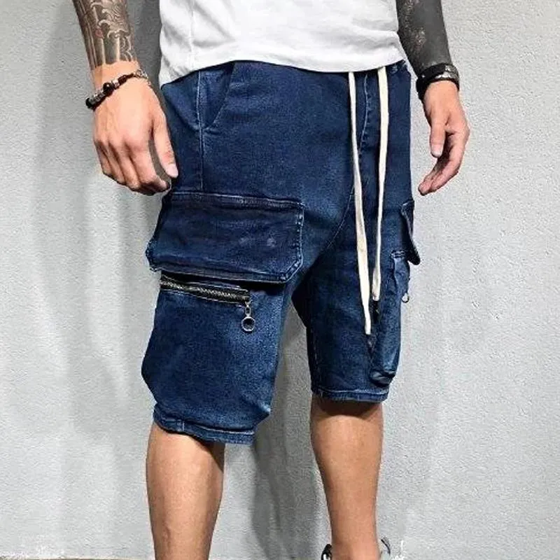 Short en jean de travail décontracté vintage