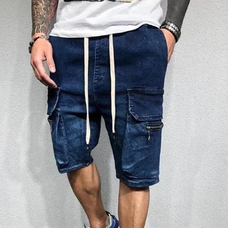 Short en jean de travail décontracté vintage
