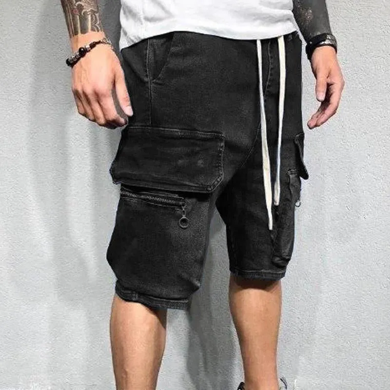 Short en jean de travail décontracté vintage