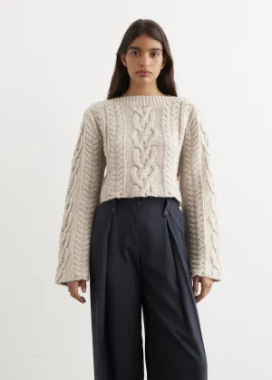Short Pretzel Knit Sweater