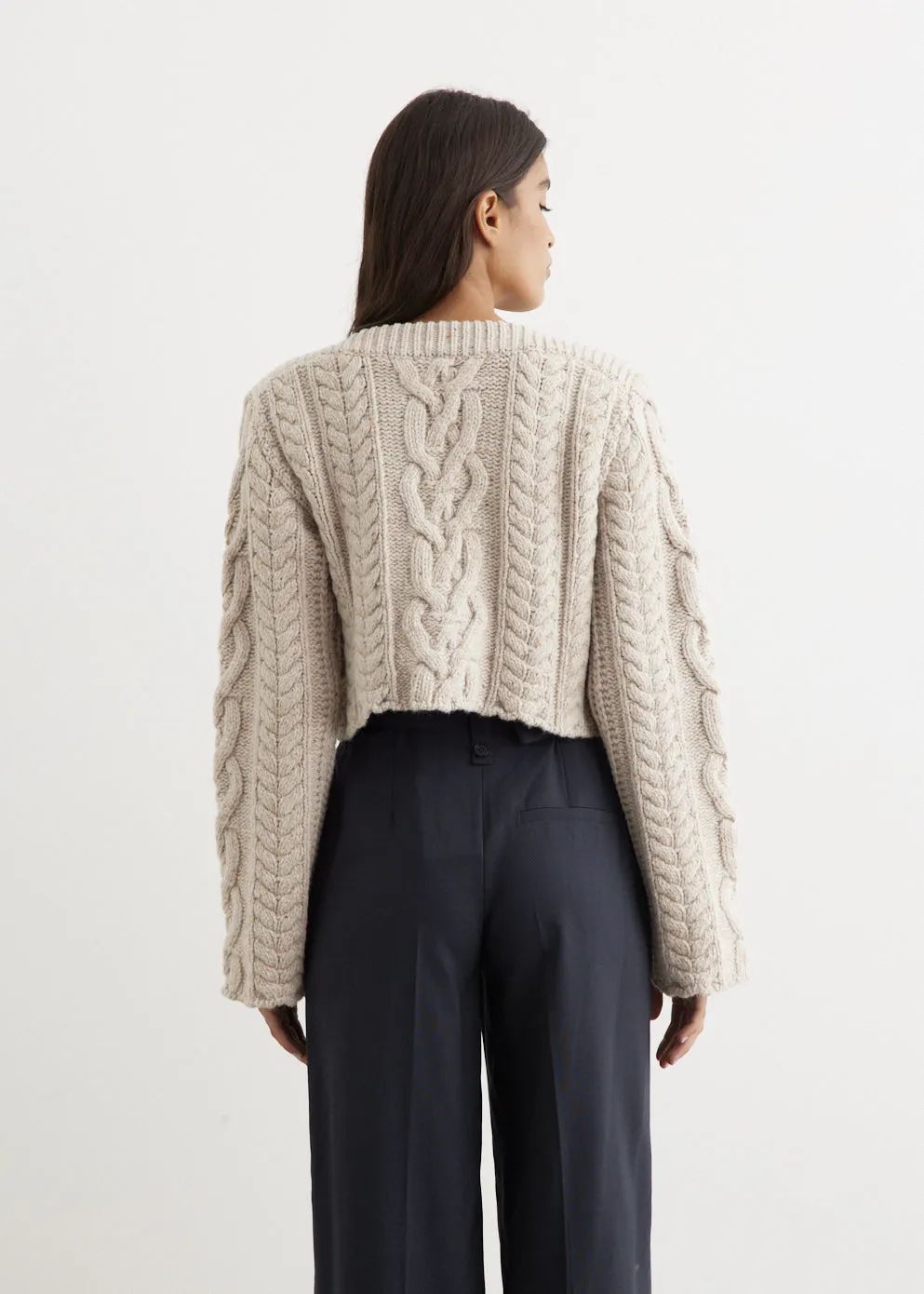 Short Pretzel Knit Sweater