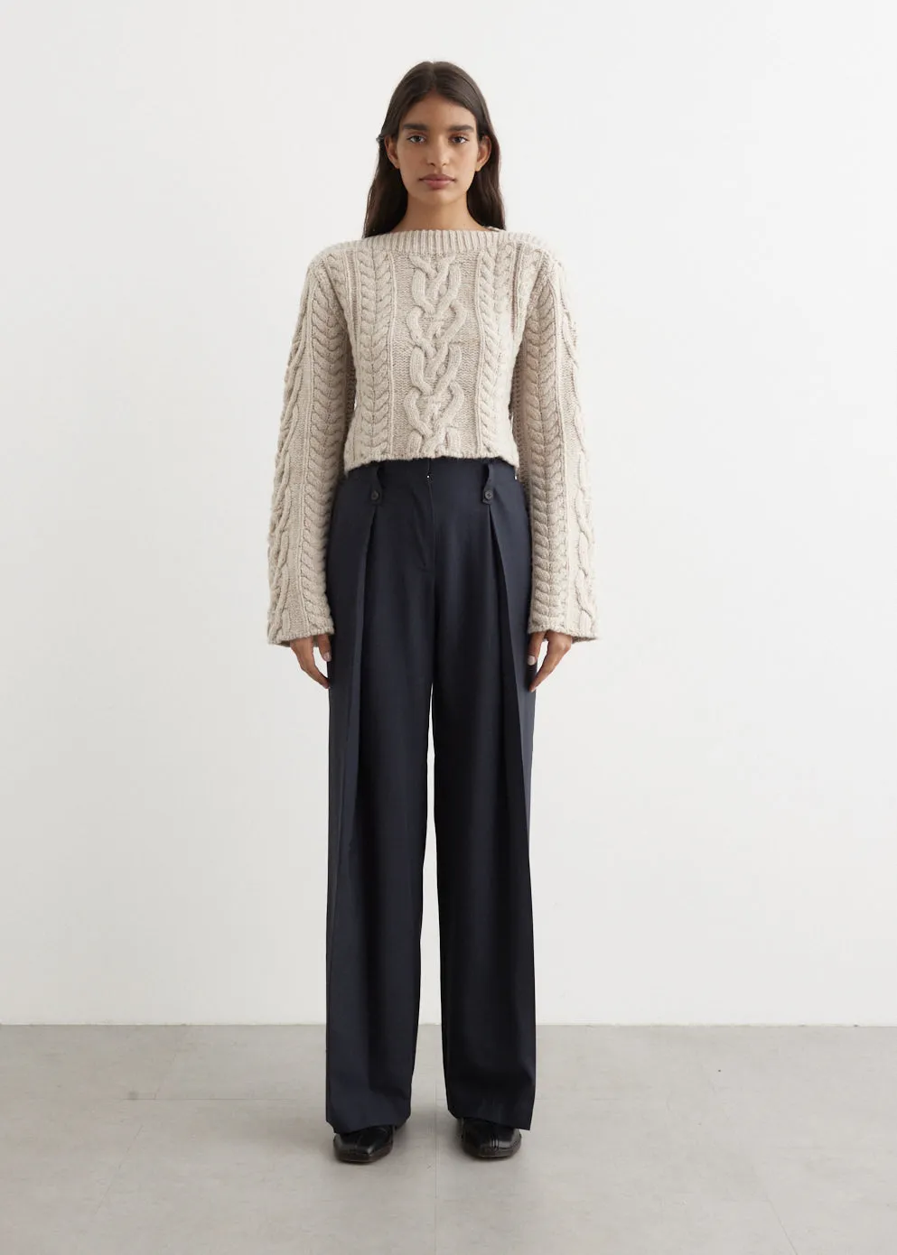 Short Pretzel Knit Sweater