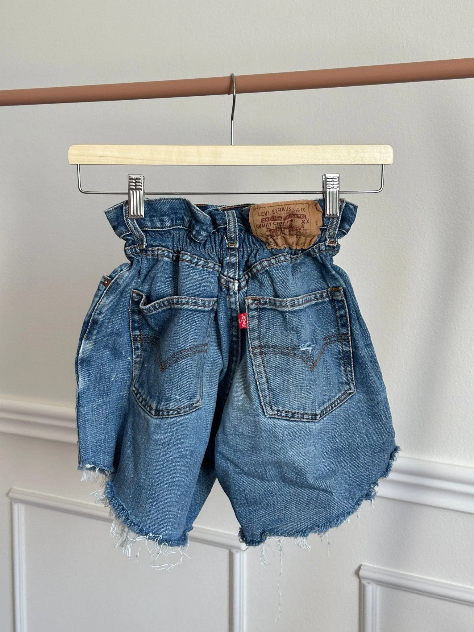 Shorts Levi's Vintage denim sfrangiati a caramella