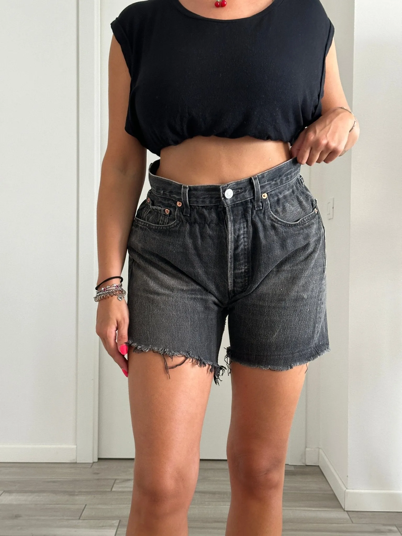 Shorts Levi's Vintage denim sfrangiati a caramella