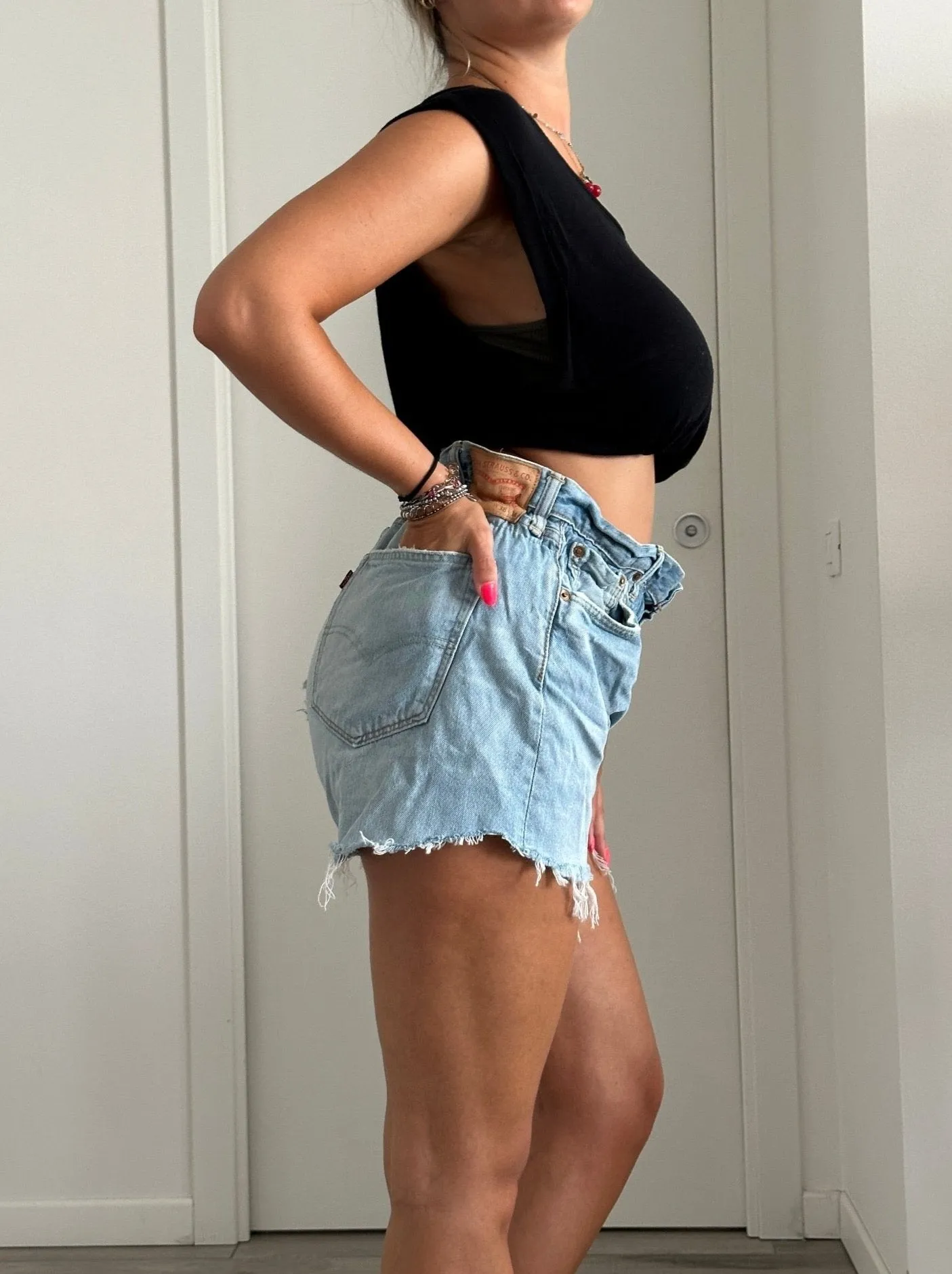 Shorts Levi's Vintage denim sfrangiati a caramella