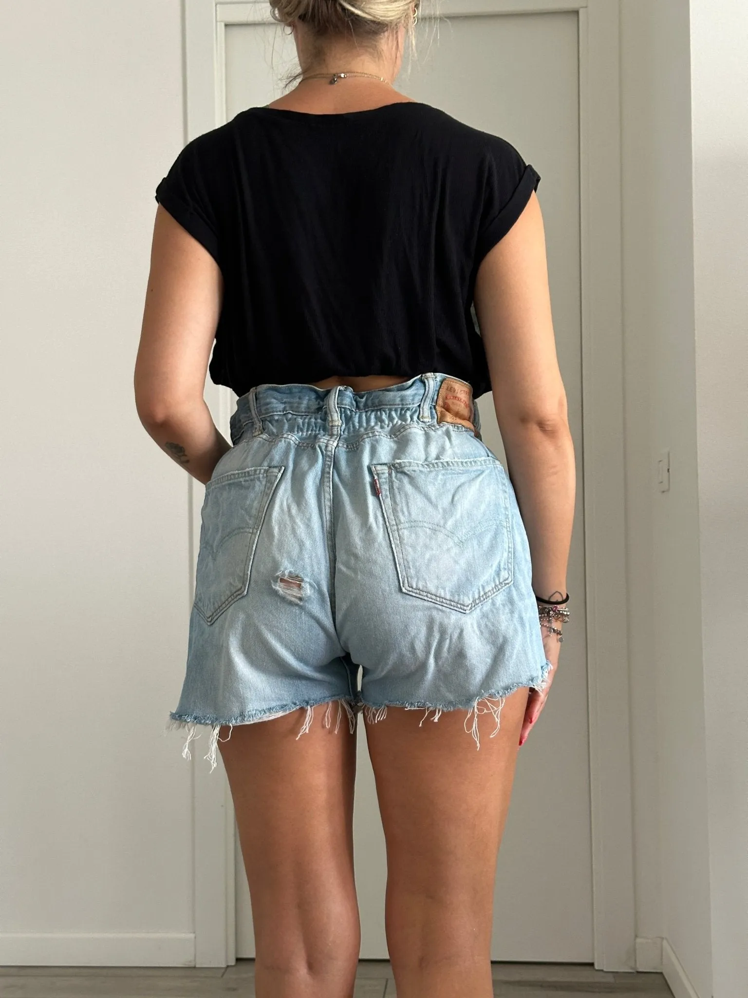 Shorts Levi's Vintage denim sfrangiati a caramella