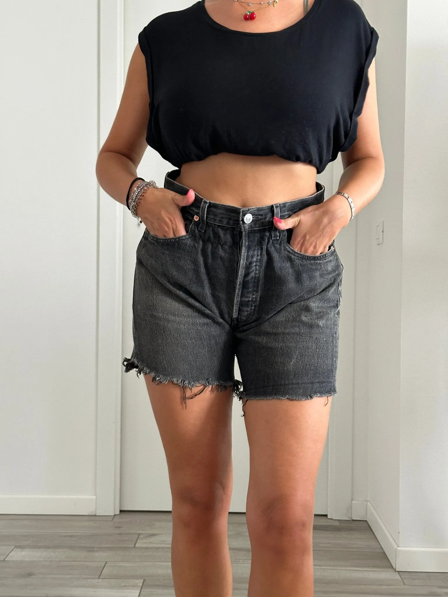 Shorts Levi's Vintage denim sfrangiati a caramella