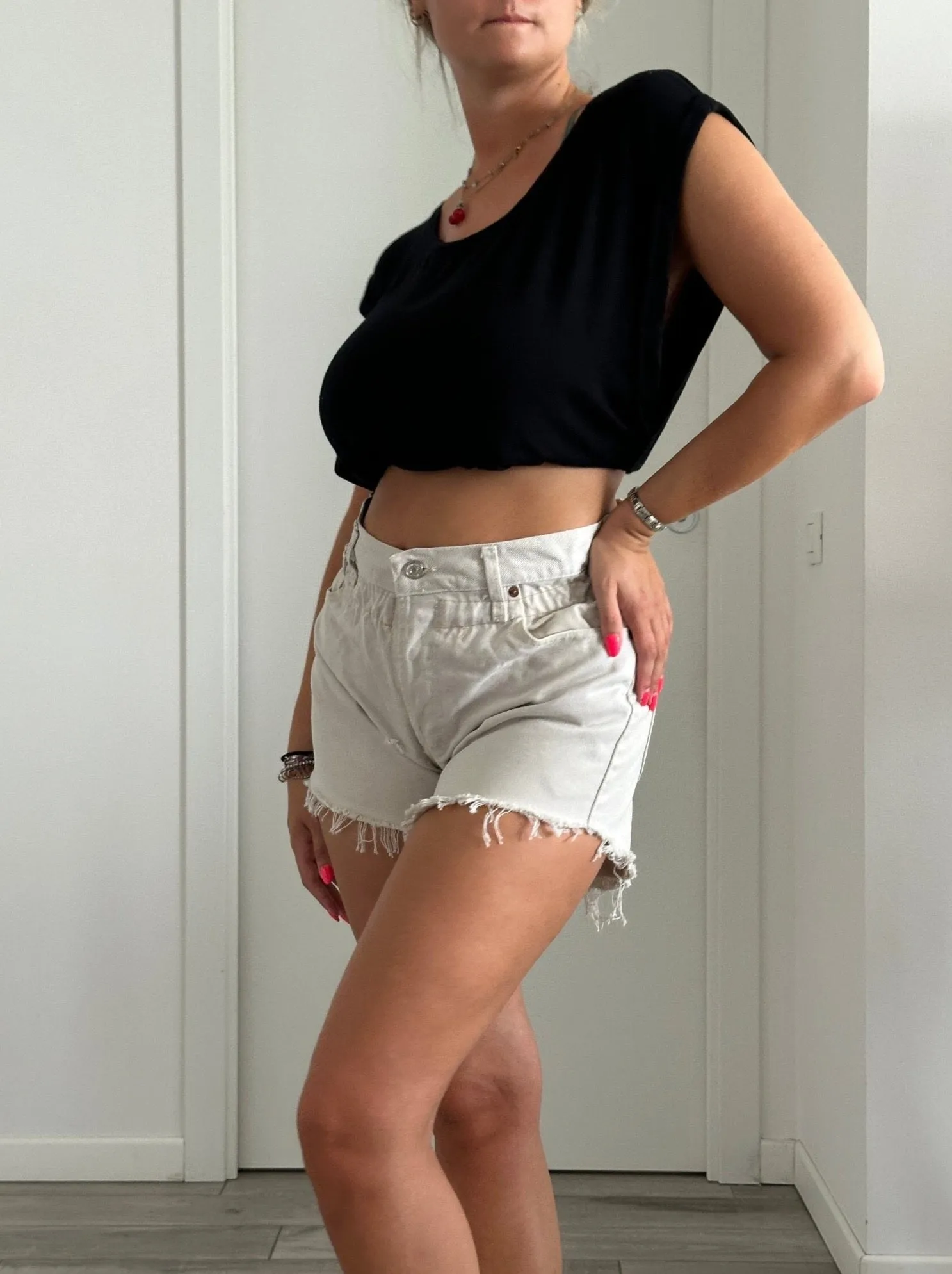 Shorts Levi's Vintage denim sfrangiati a caramella