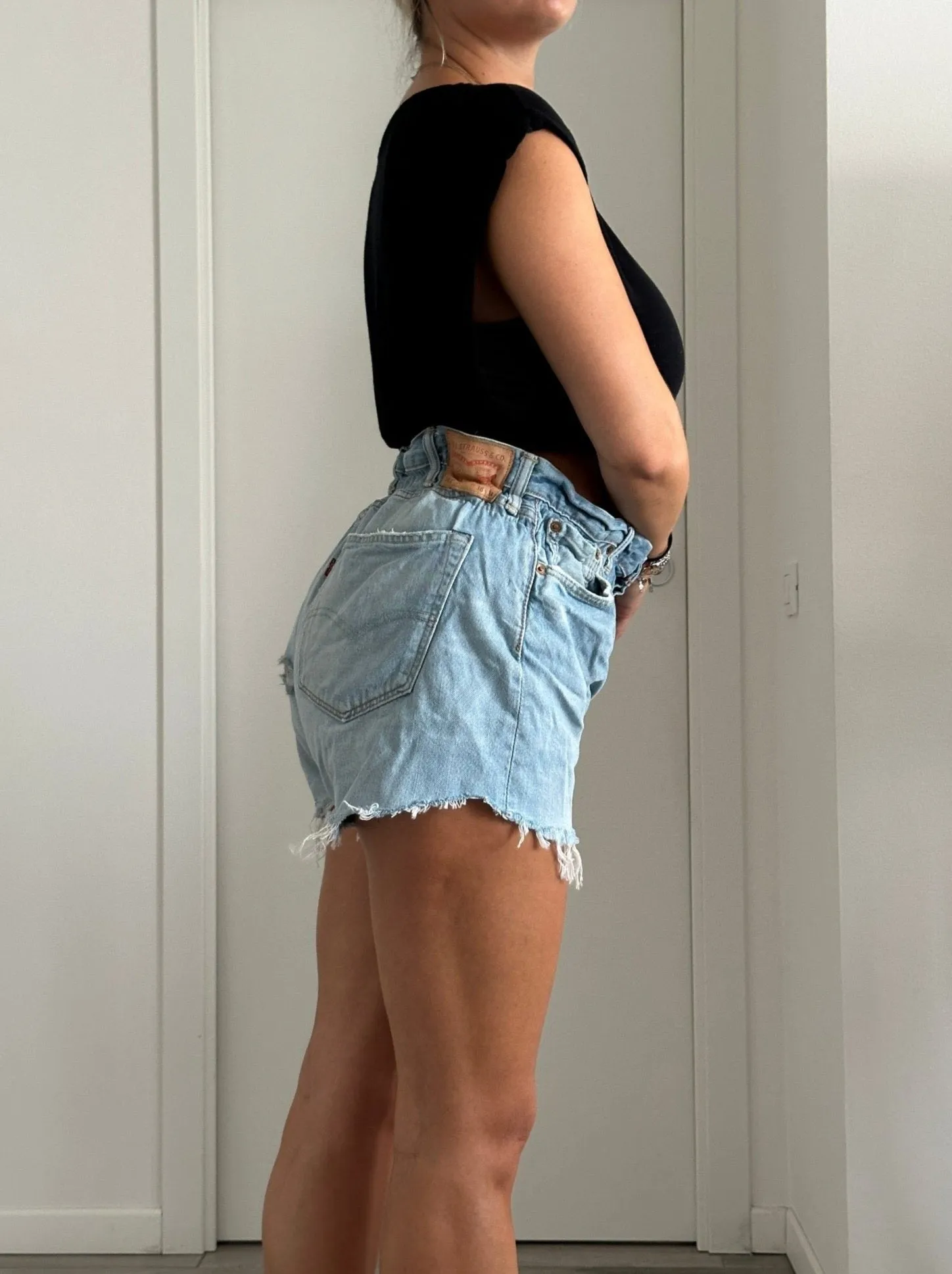 Shorts Levi's Vintage denim sfrangiati a caramella