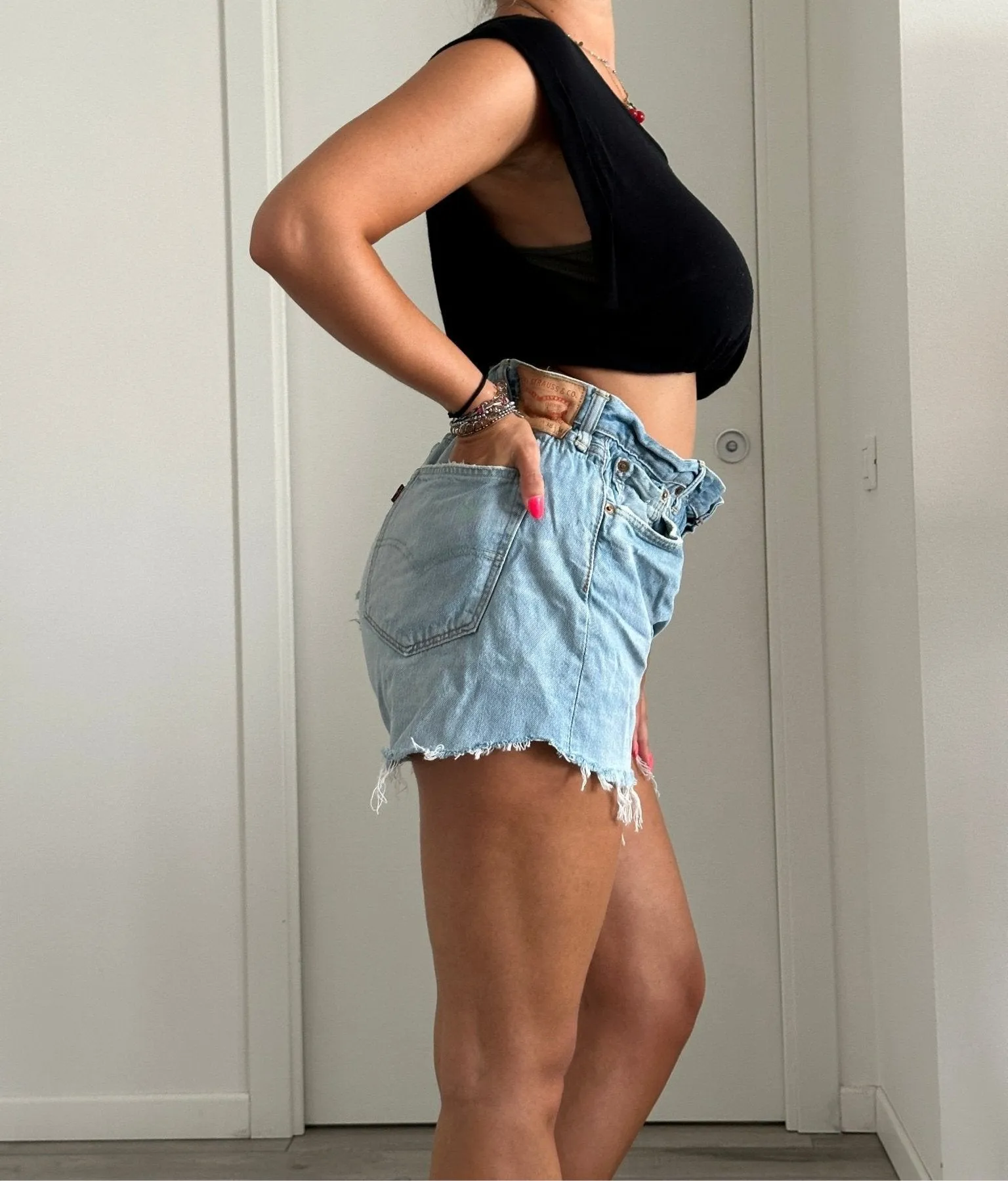 Shorts Levi's Vintage denim sfrangiati a caramella