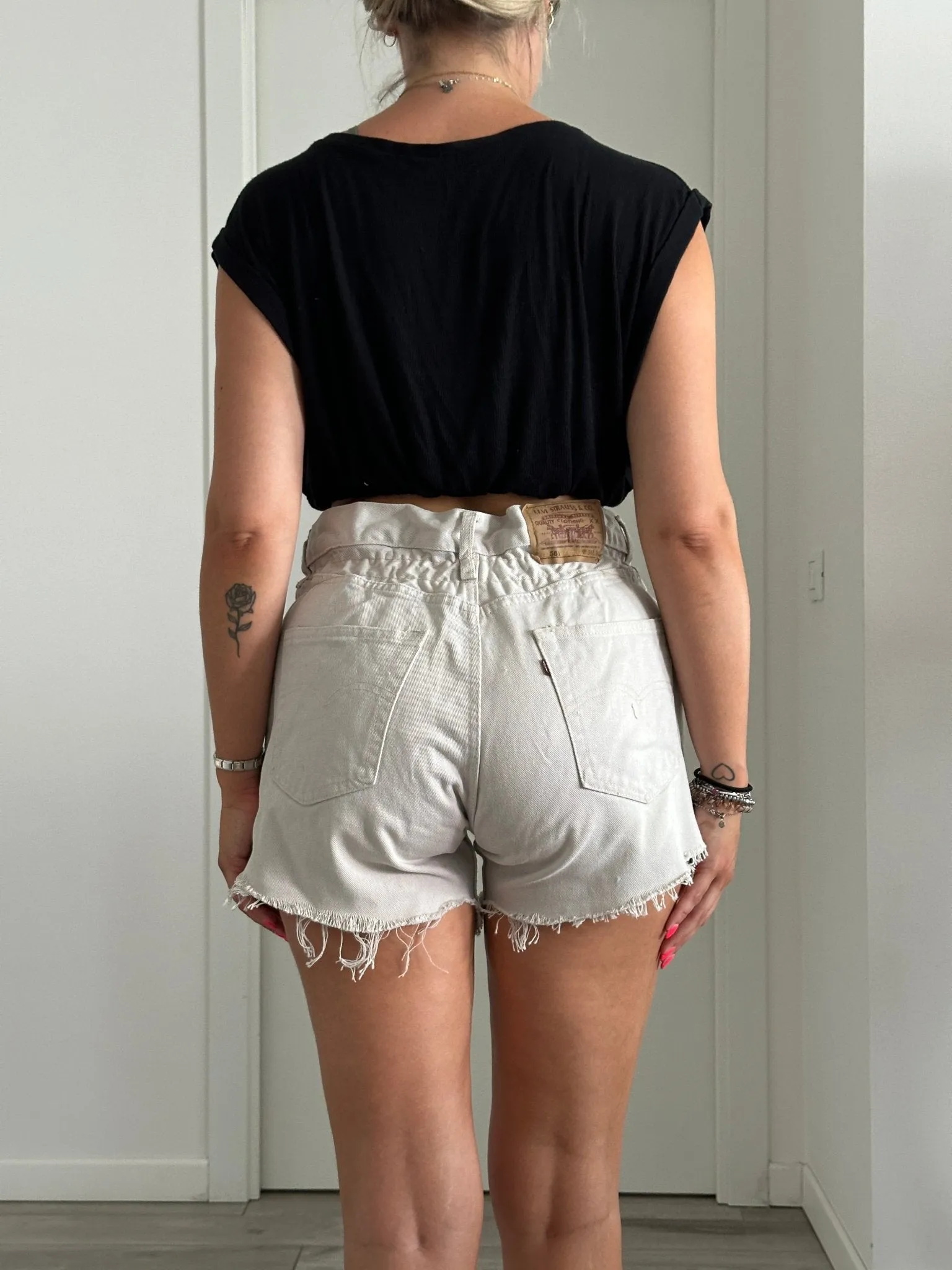 Shorts Levi's Vintage denim sfrangiati a caramella