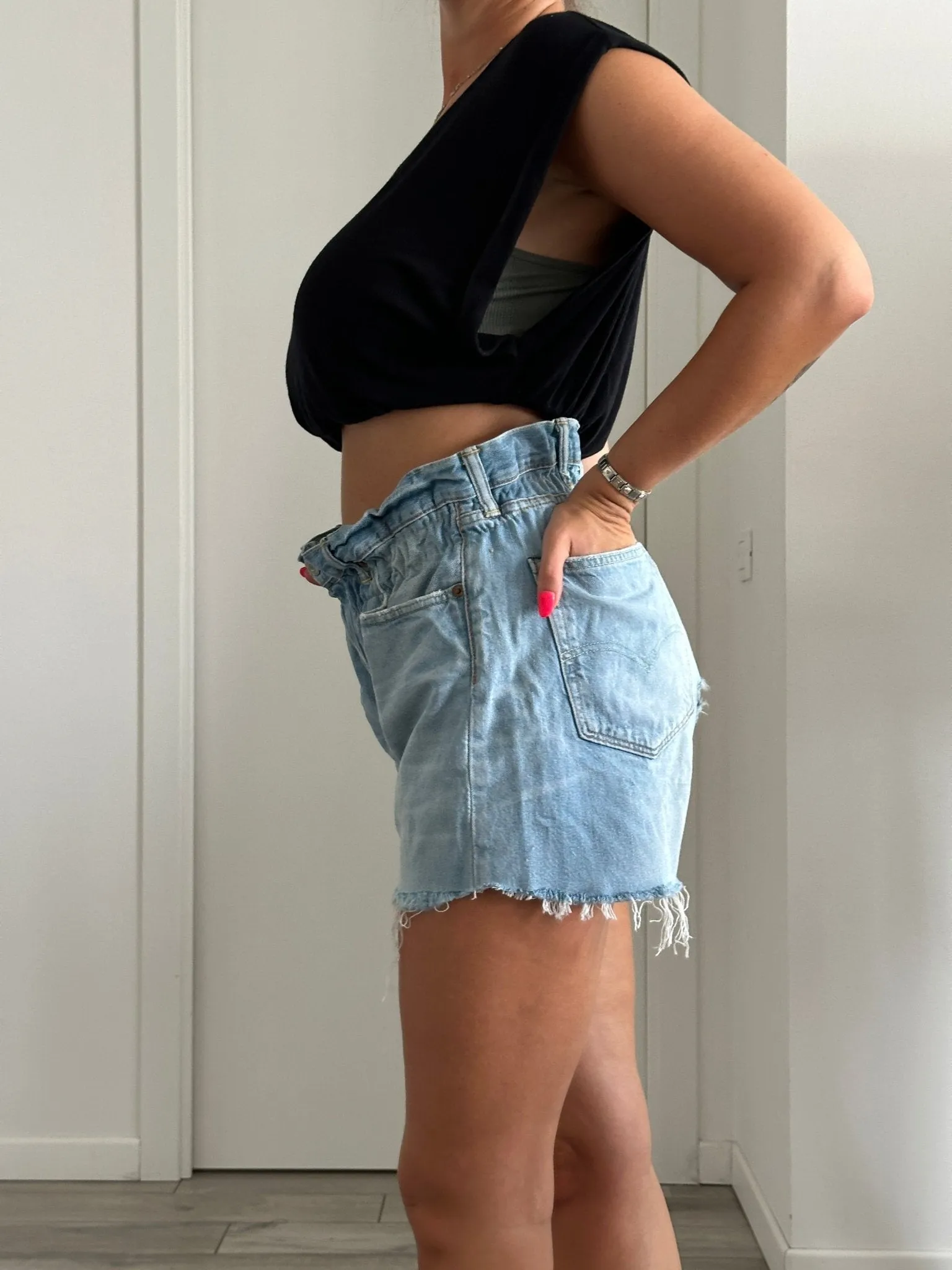 Shorts Levi's Vintage denim sfrangiati a caramella
