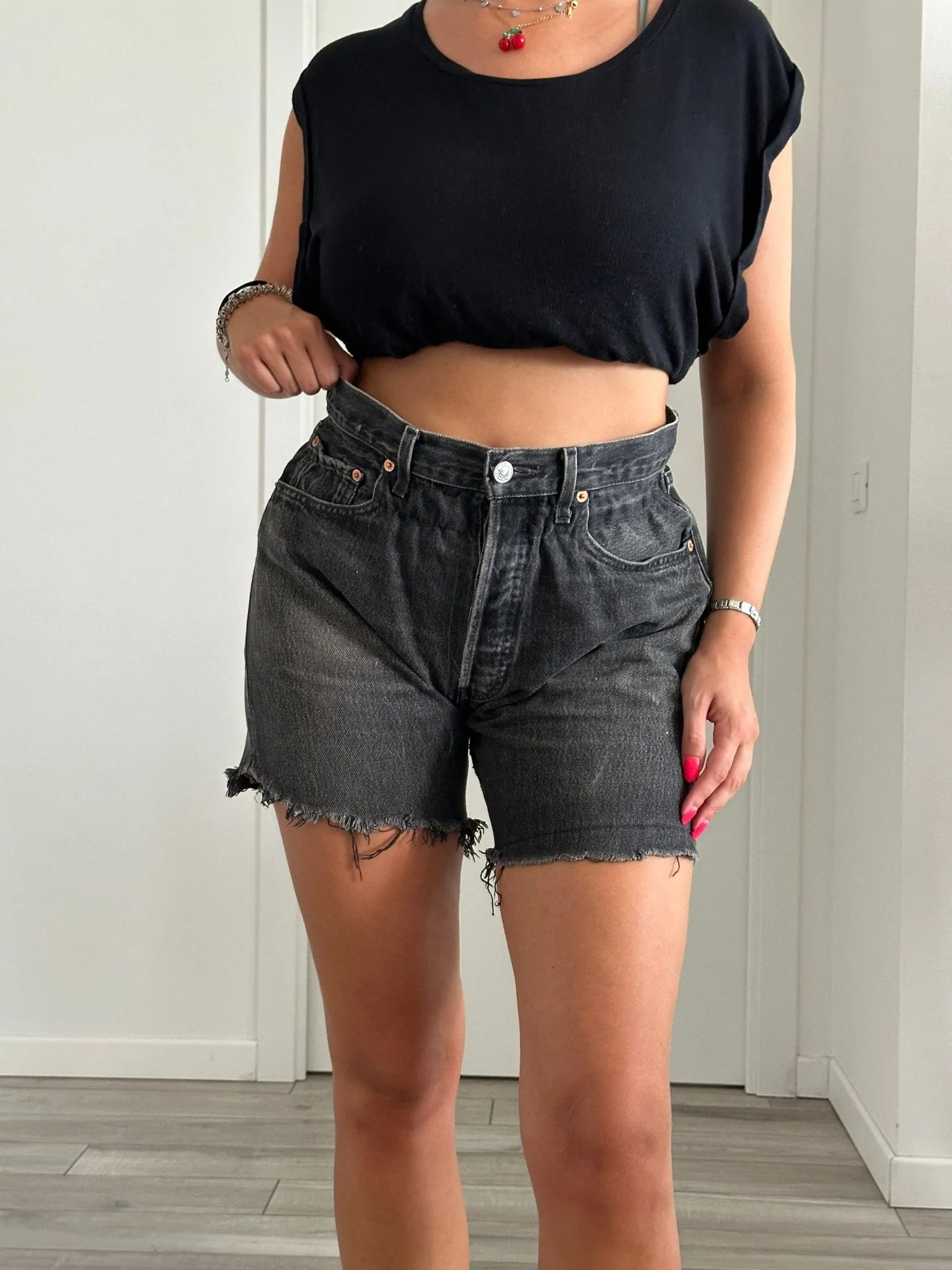 Shorts Levi's Vintage denim sfrangiati a caramella