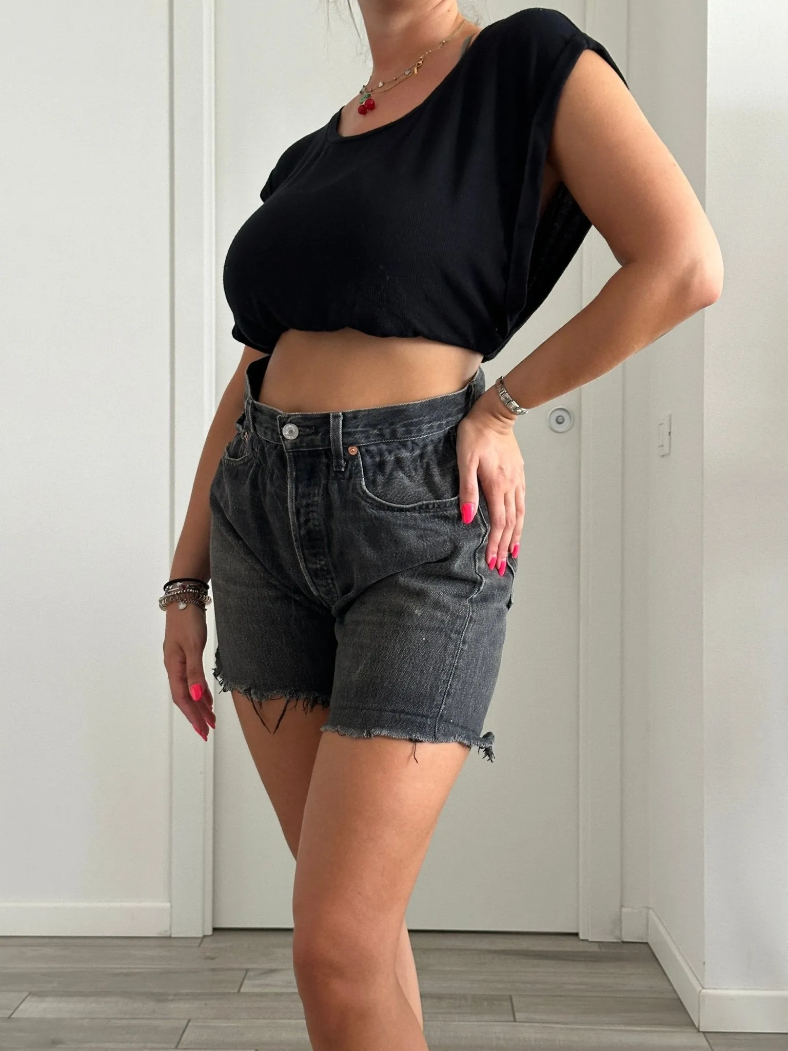 Shorts Levi's Vintage denim sfrangiati a caramella