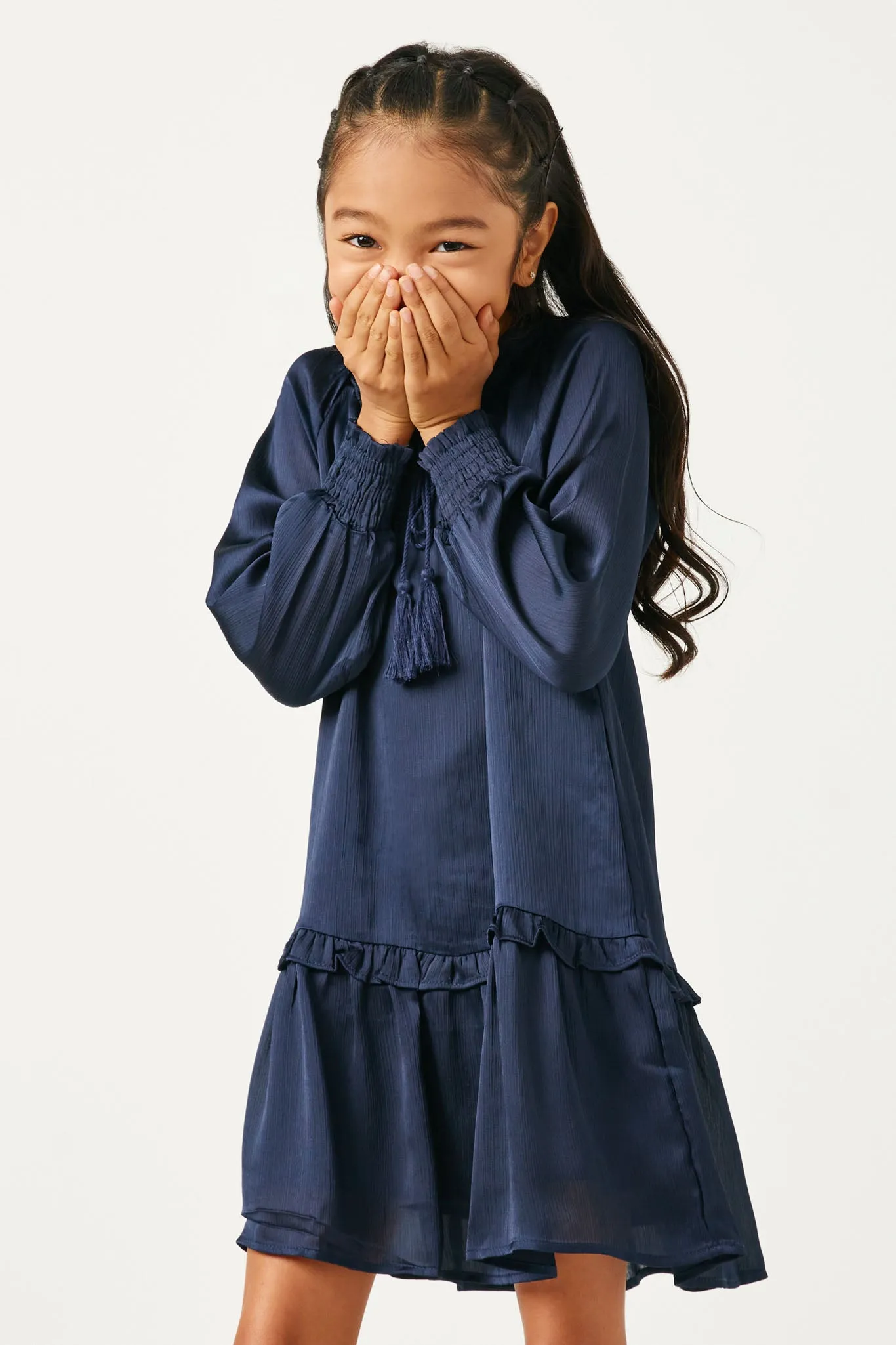 Smocked Satin Dress