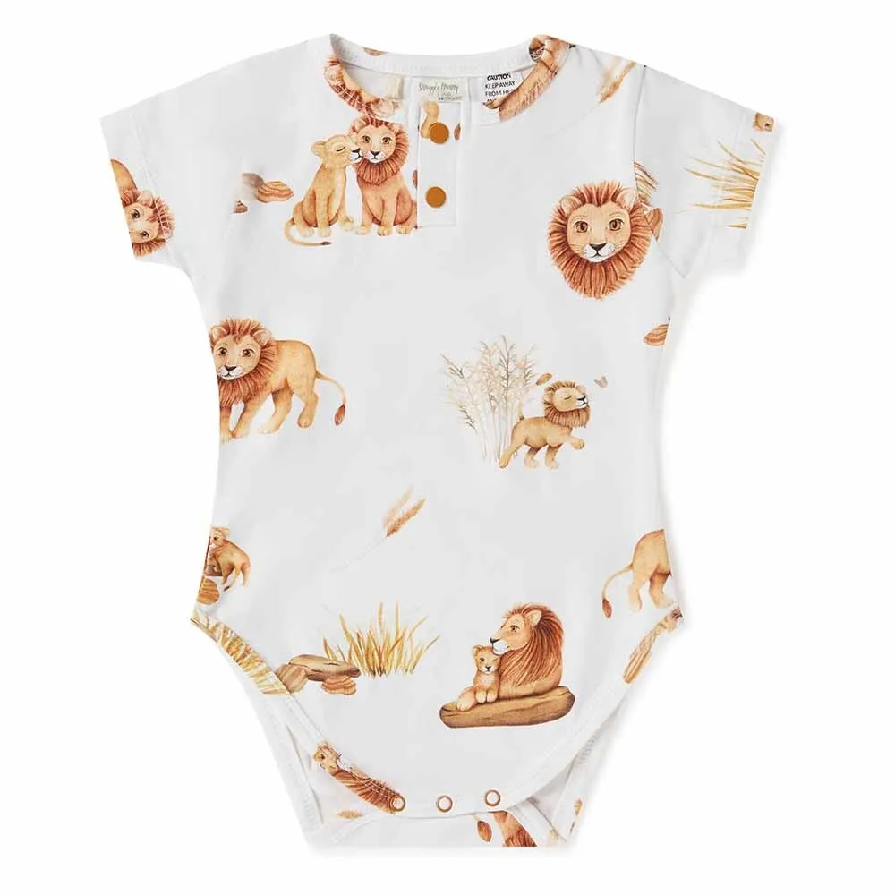 Snuggle Hunny Organic Short Sleeve Bodysuit - Lion