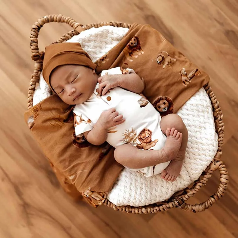 Snuggle Hunny Organic Short Sleeve Bodysuit - Lion