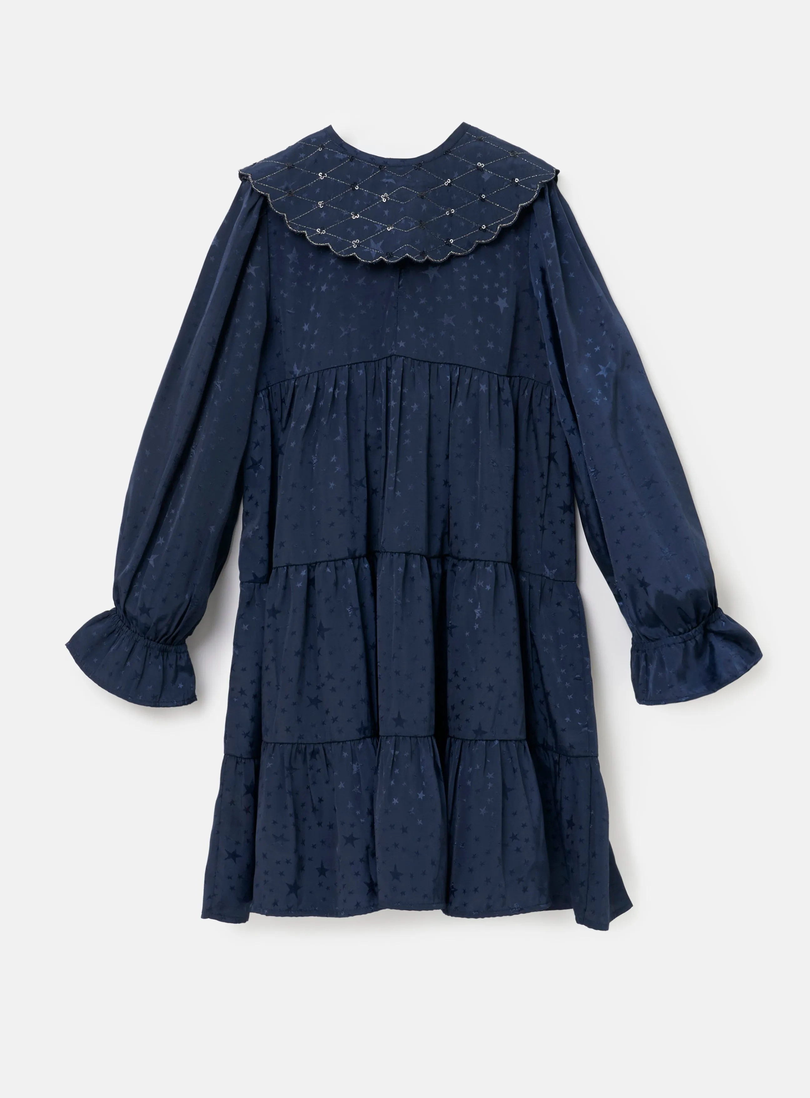Sophia Navy Jacquard Star Dress