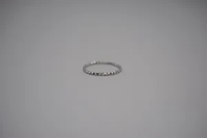 Stacking Ring: Sparkle Texture, Rhodium Finish, Medium Width