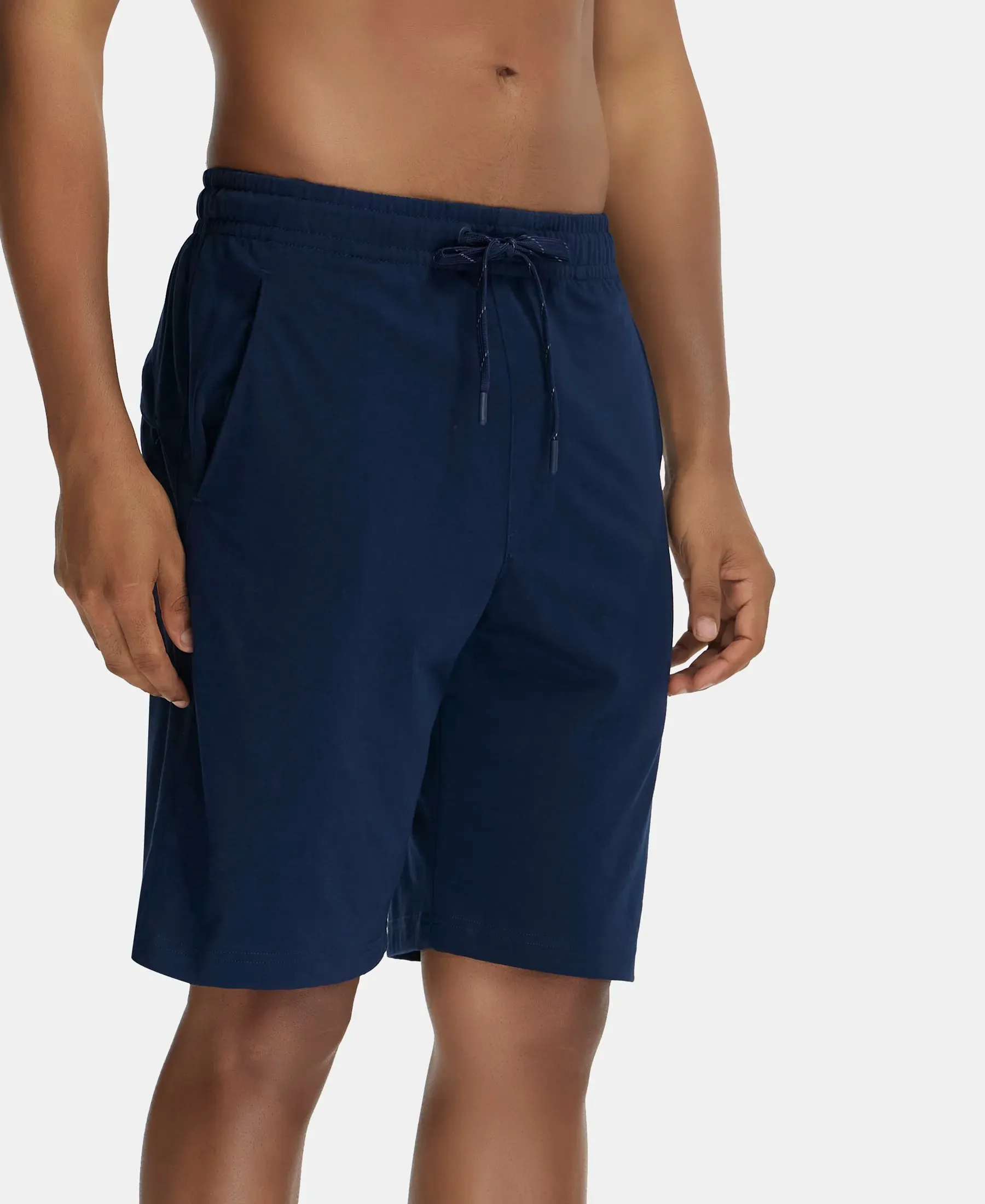 Super Combed Cotton Rich Shorts with StayFresh Treatment - Navy