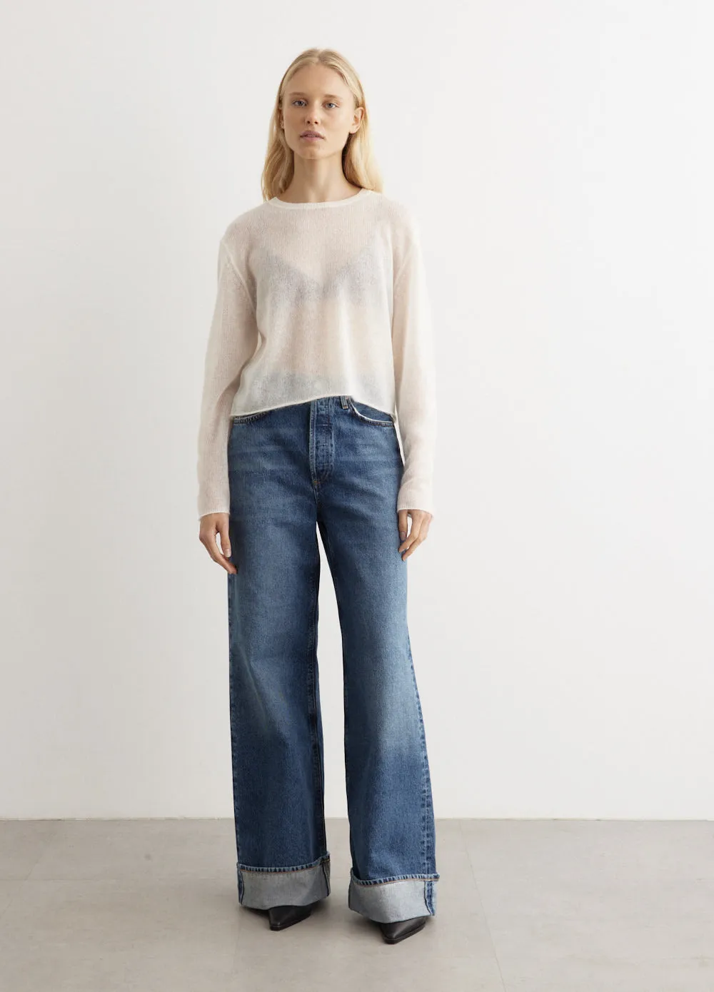 Superfine Mohair Cropped Knit