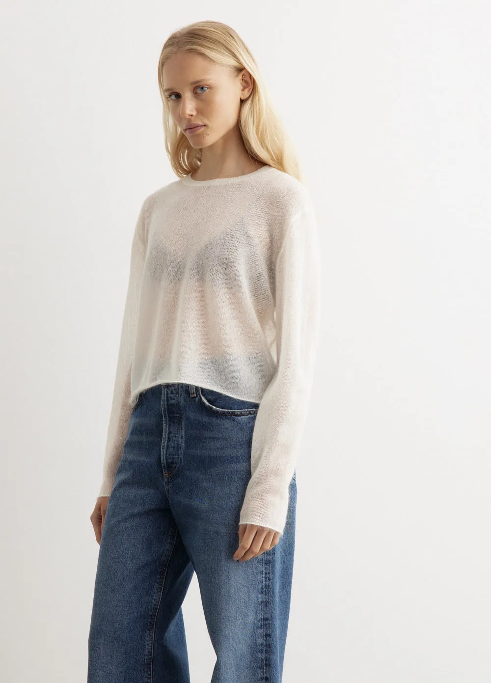 Superfine Mohair Cropped Knit