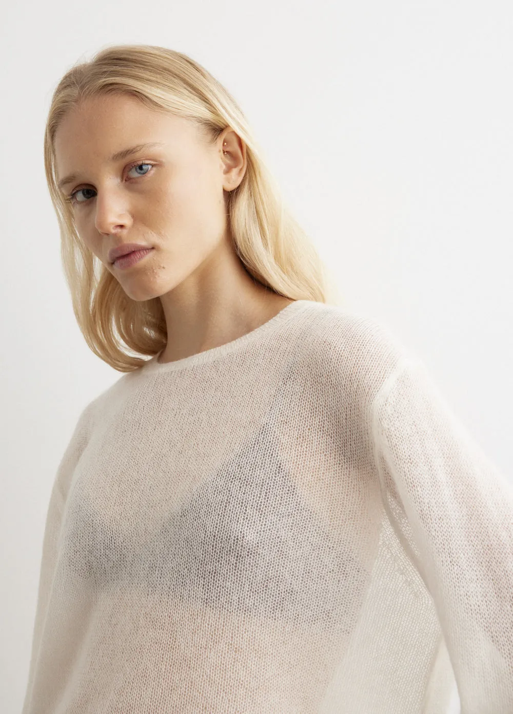 Superfine Mohair Cropped Knit