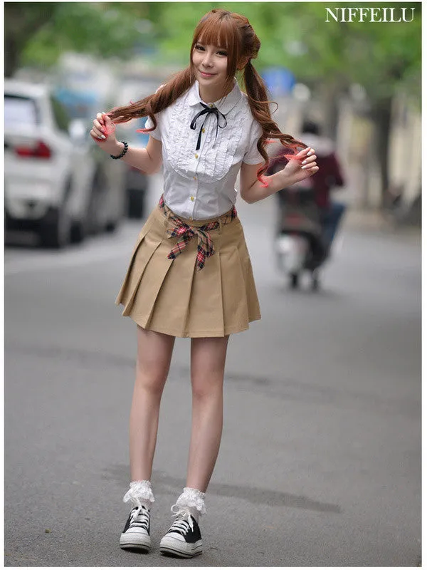swing in campus pleated skirt