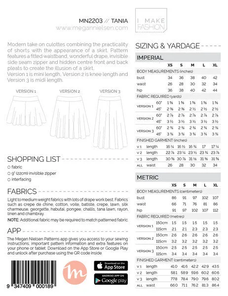 Tania Culottes SEWING PATTERN by Megan Nielsen