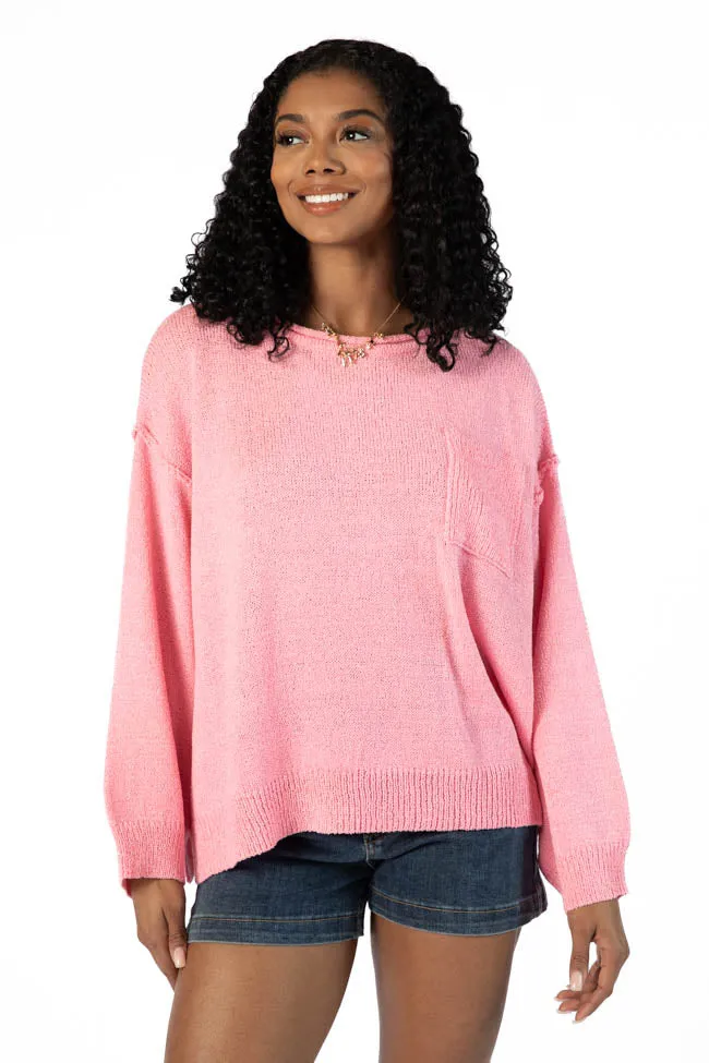 Tell Me Everything Cotton Candy Oversized Pocketed Light Weight Sweater SALE