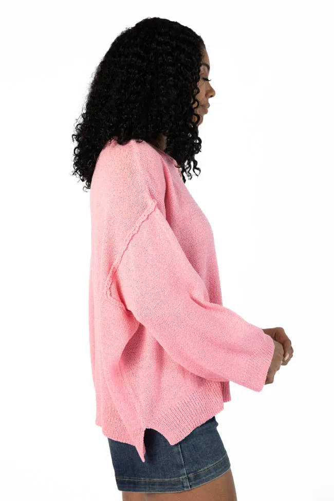 Tell Me Everything Cotton Candy Oversized Pocketed Light Weight Sweater SALE