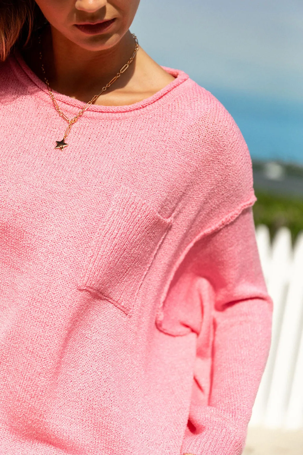 Tell Me Everything Cotton Candy Oversized Pocketed Light Weight Sweater SALE