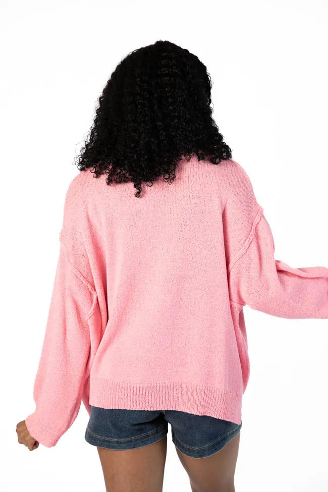 Tell Me Everything Cotton Candy Oversized Pocketed Light Weight Sweater SALE