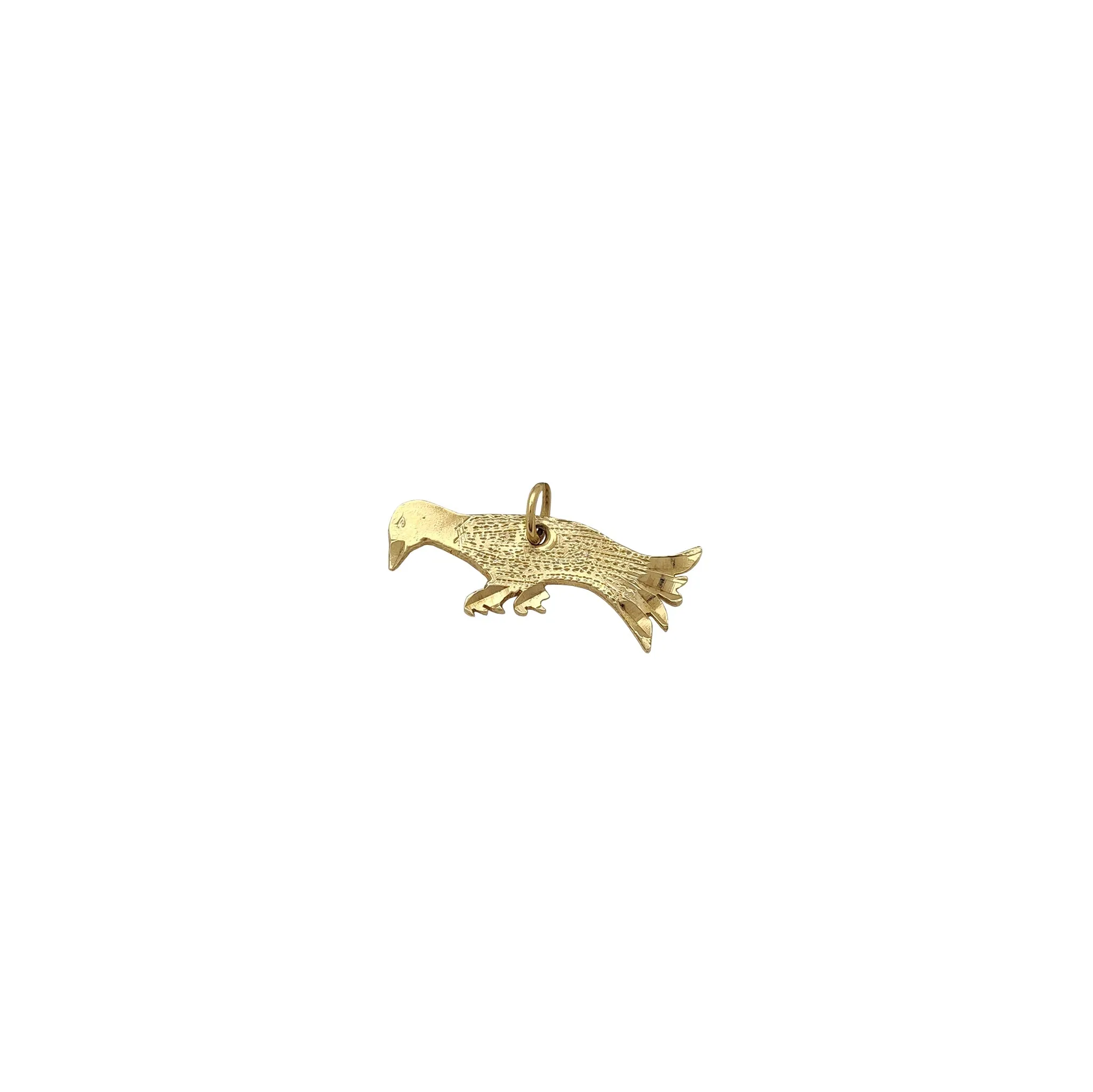 Textured Bird Pendant (14K)