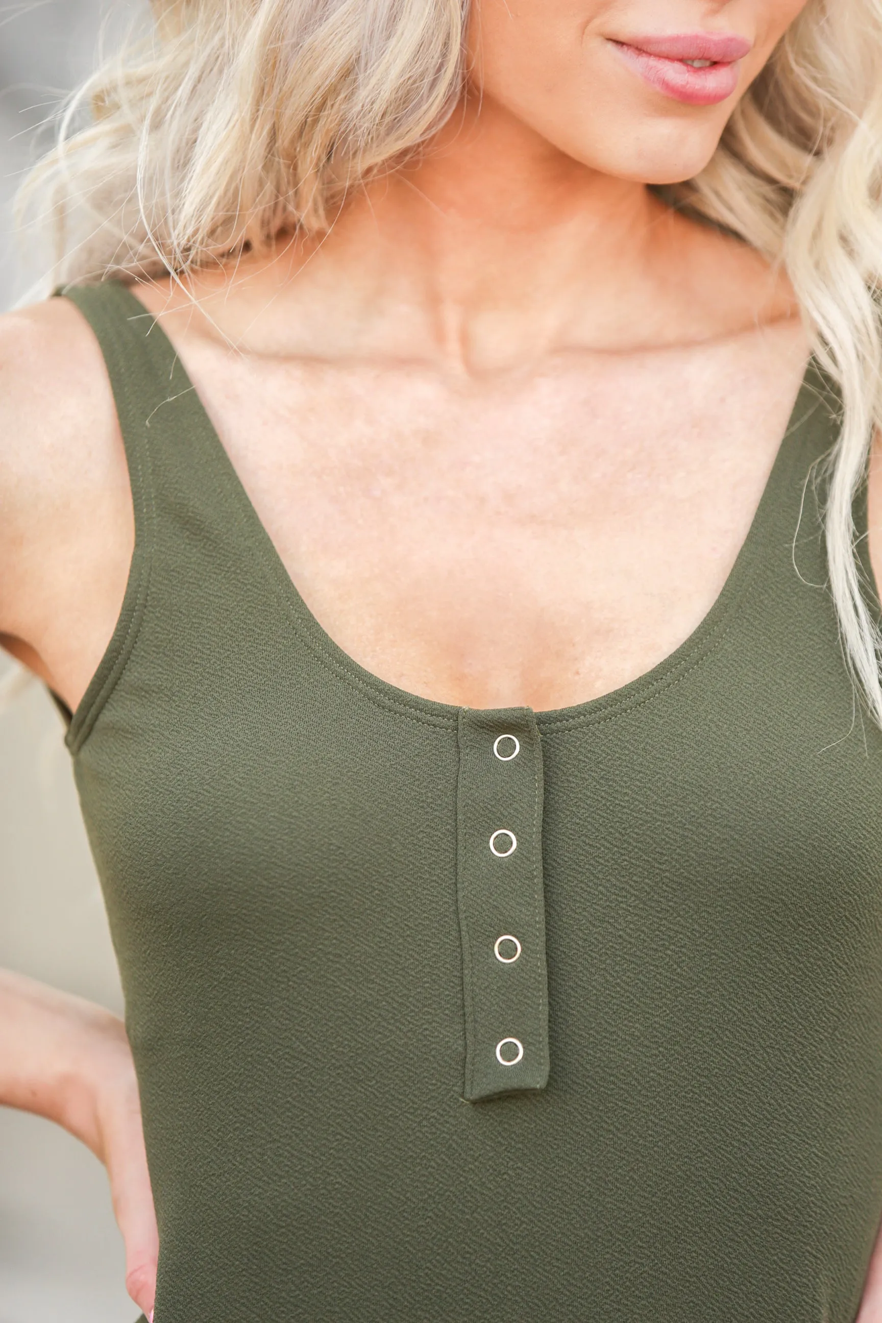 Textured Henley Swimsuit