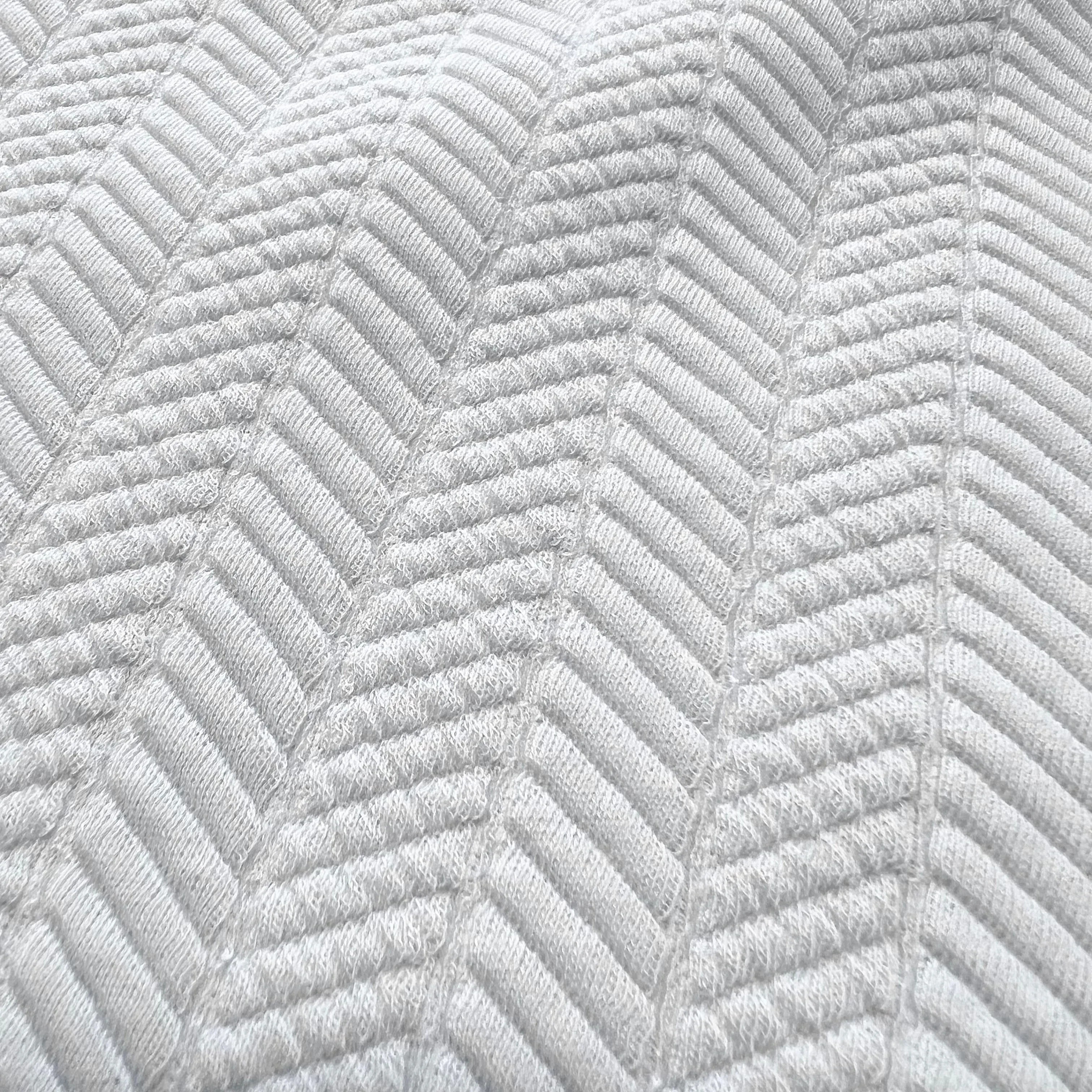 Textured Herringbone Jersey Sweatshirting - Baby Blue