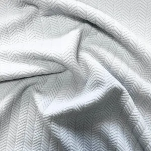 Textured Herringbone Jersey Sweatshirting - Baby Blue