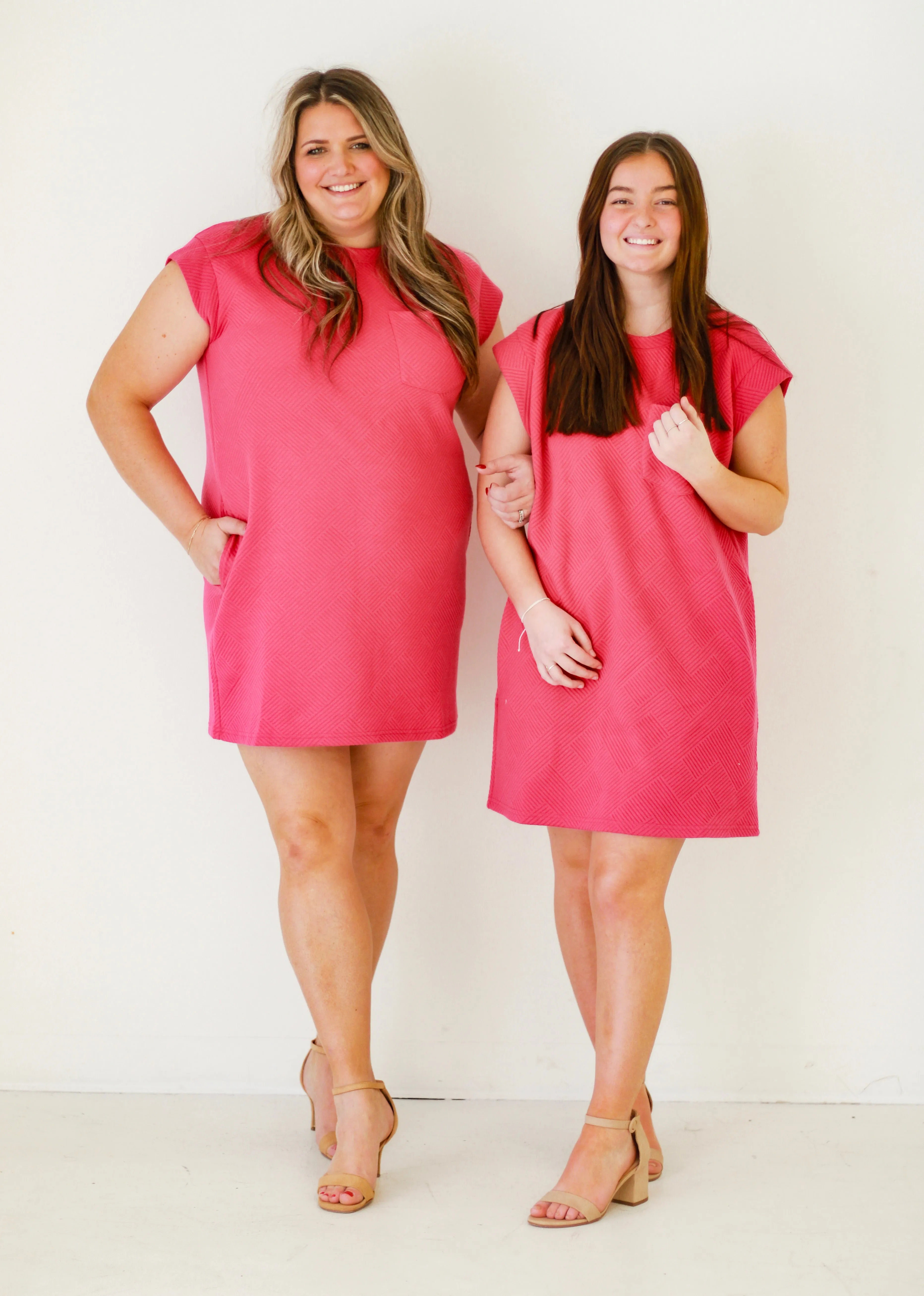Textured in Love Fuchsia Dress