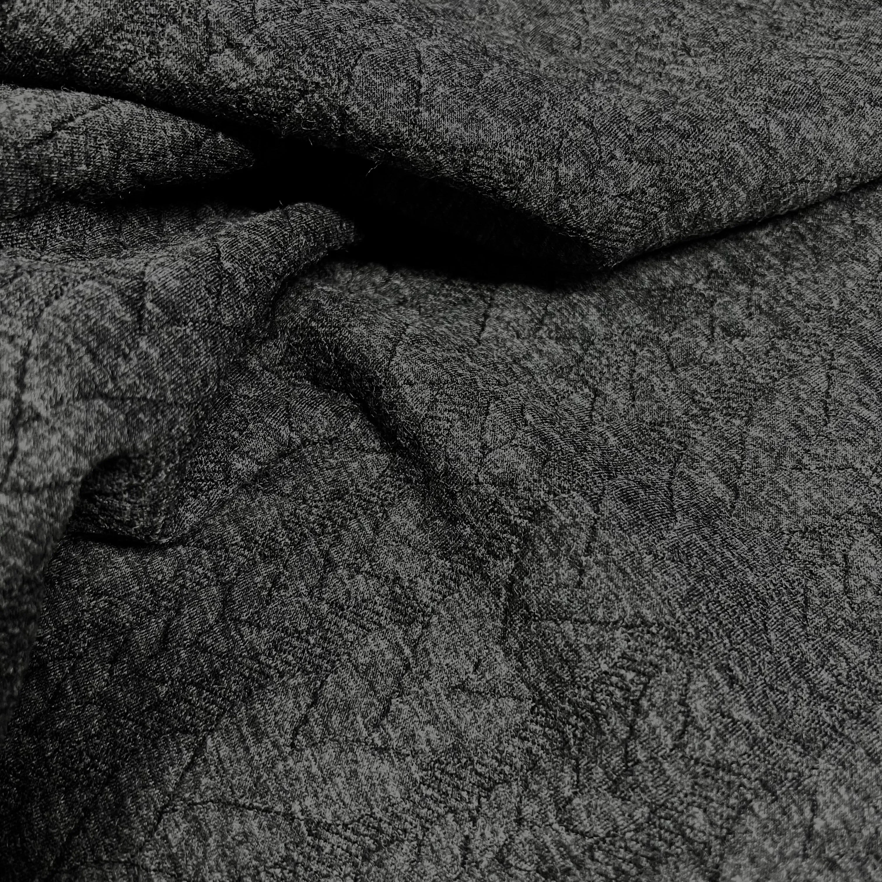 Textured Knit Jersey Sweatshirting - Charcoal