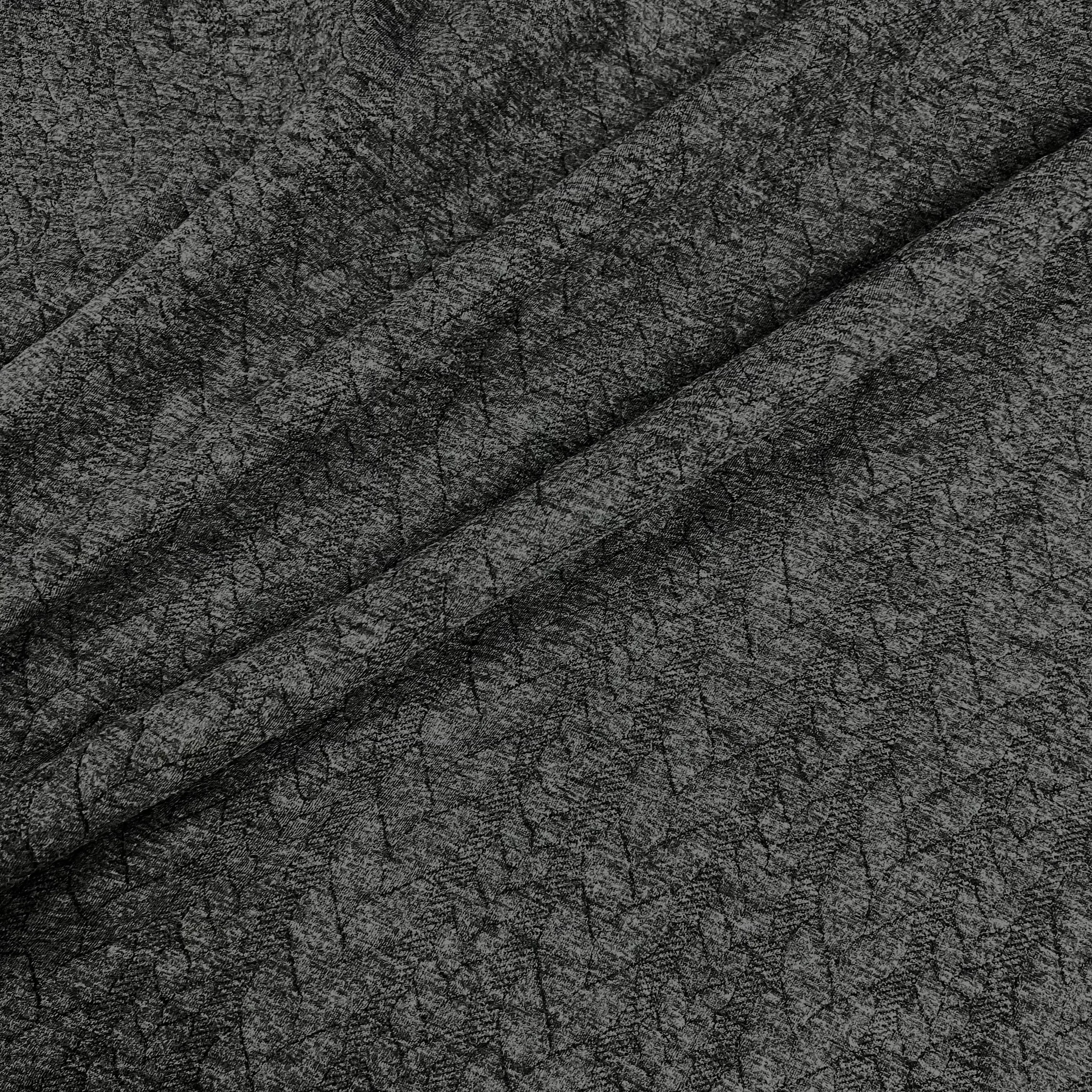 Textured Knit Jersey Sweatshirting - Charcoal