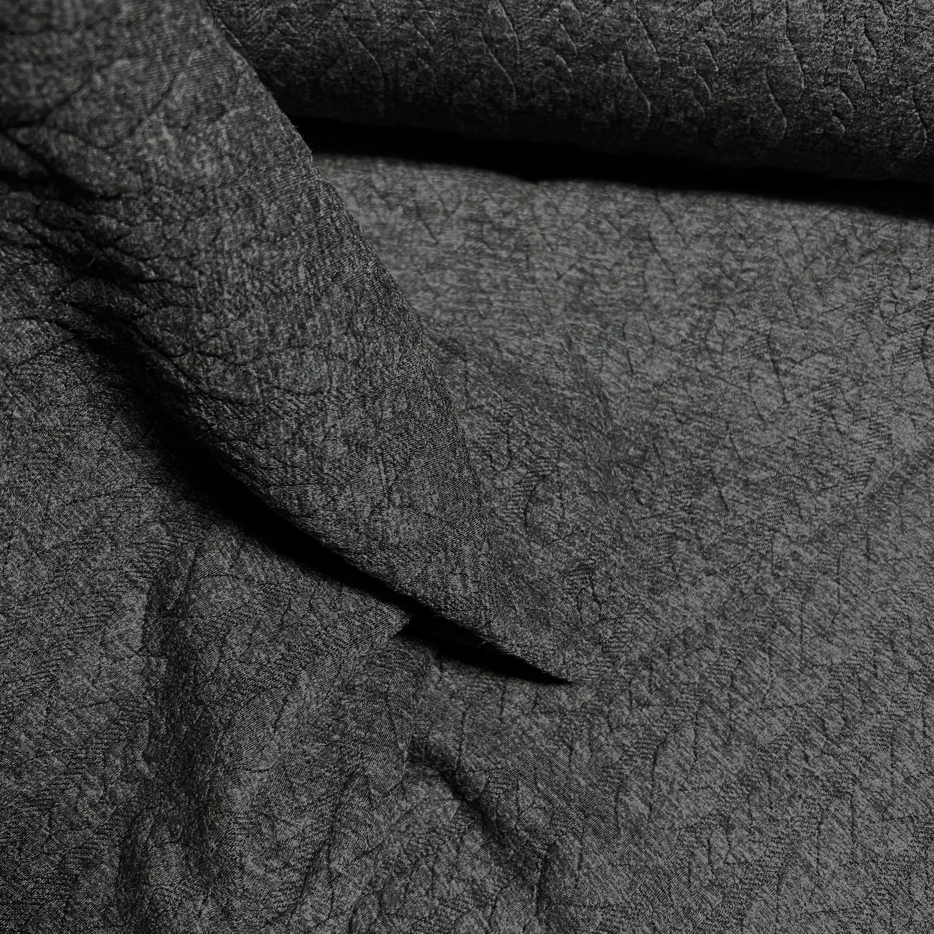 Textured Knit Jersey Sweatshirting - Charcoal