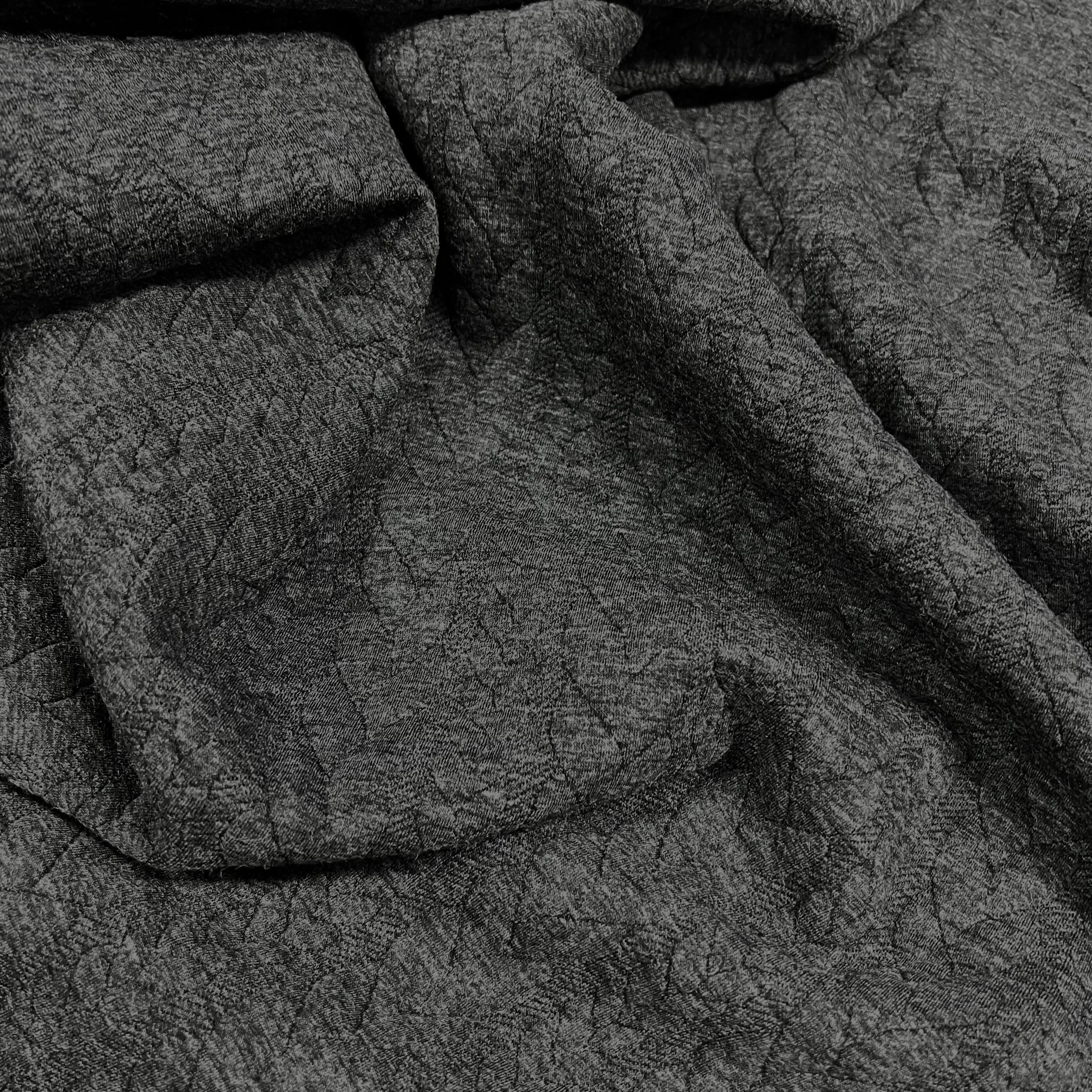 Textured Knit Jersey Sweatshirting - Charcoal