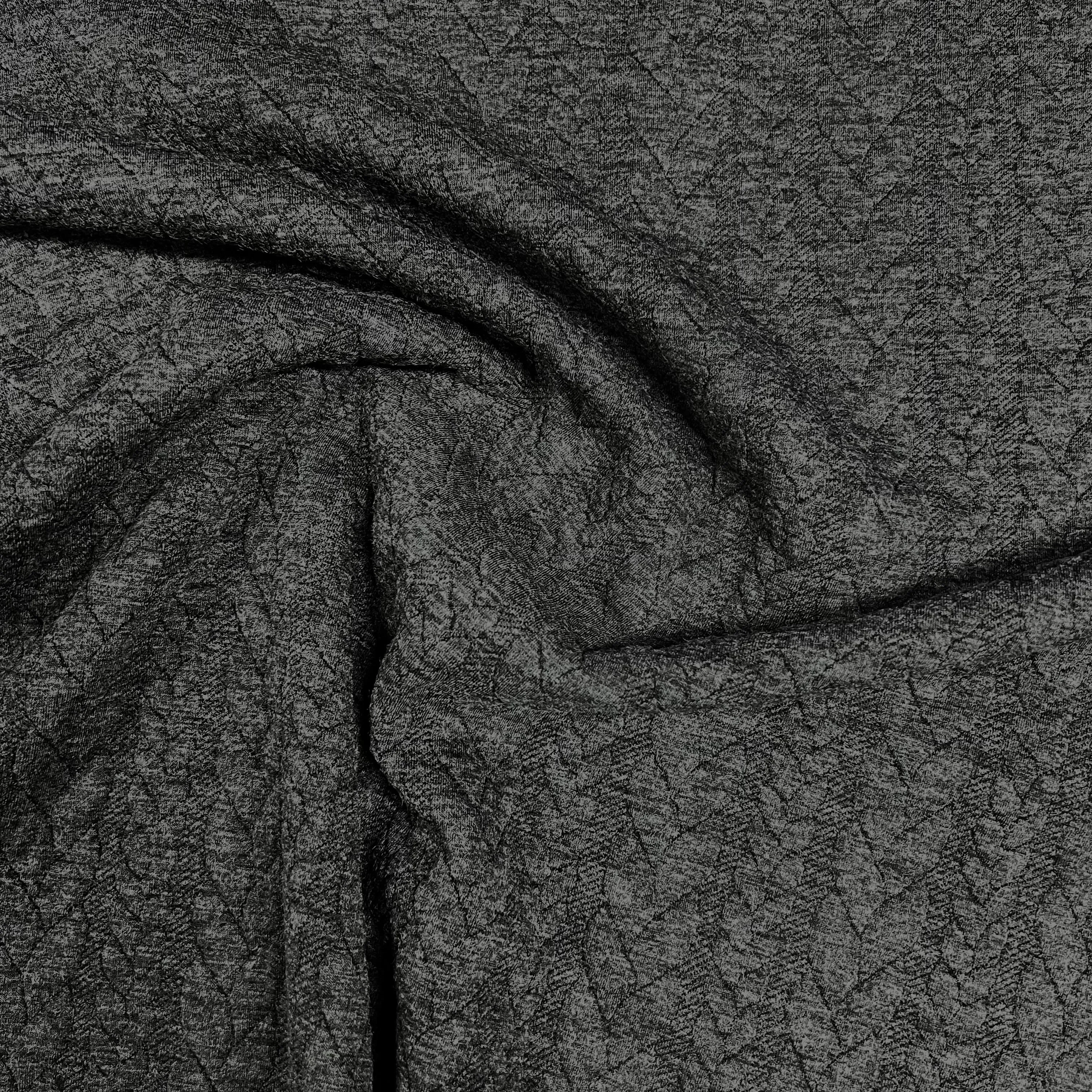 Textured Knit Jersey Sweatshirting - Charcoal