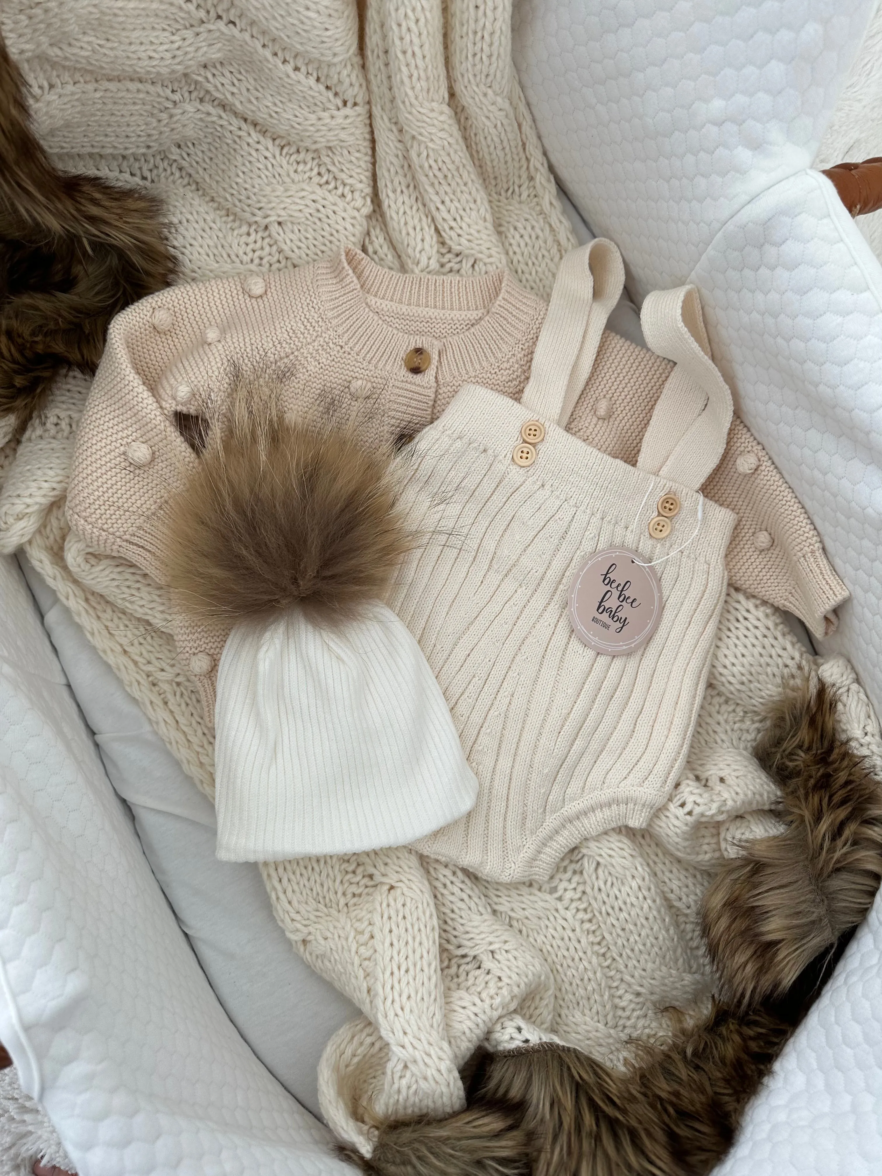Textured Pom Pom Cardigan